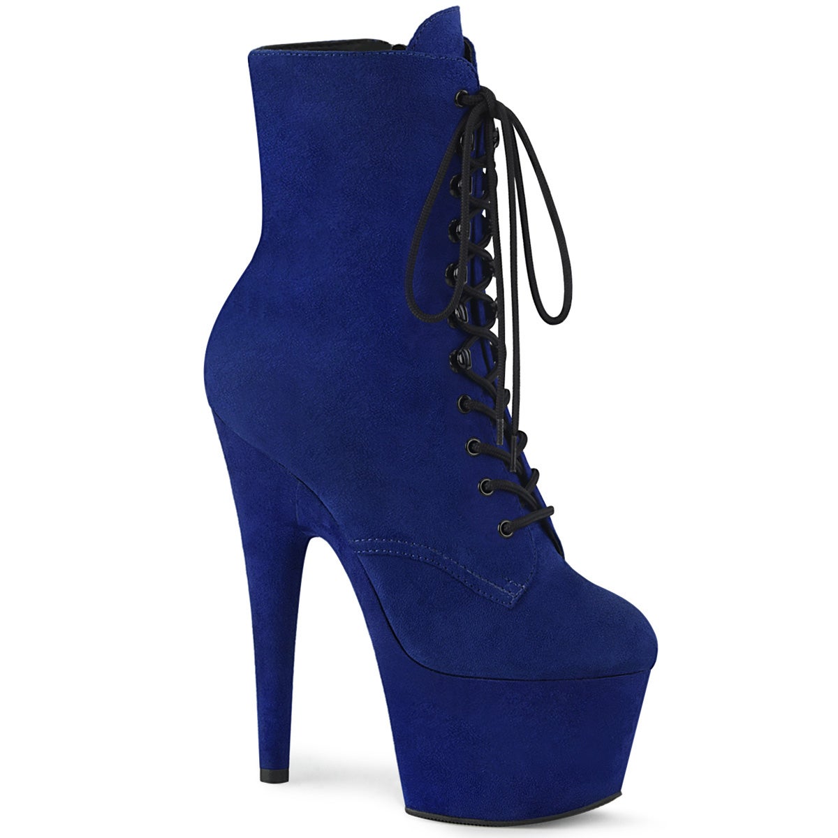 Pleaser Adore 7 inch Faux Suede Boots Royal Blue ADO1020FS RYBLFS M Pink Kitten Emporium Bristol UK